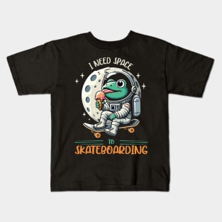 Frog On Skateboard Kids T-Shirt